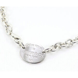 TIFFANY Co to Oval Necklace Choker Sterling Silver
